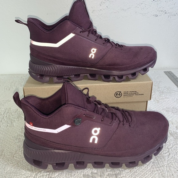 Once We Were Warriors Shoes - On Cloud Hi Women's Mulberry Edge Shoes SZ 10.5 Hiking